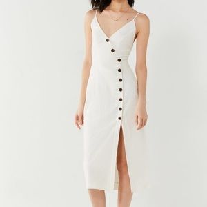 urban outfitters size XL white button midi dress
